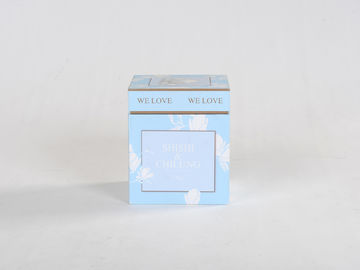 Superficie tamaño pequeño rígida azul clara de la laminación de Matt de las cajas de regalo de la cartulina